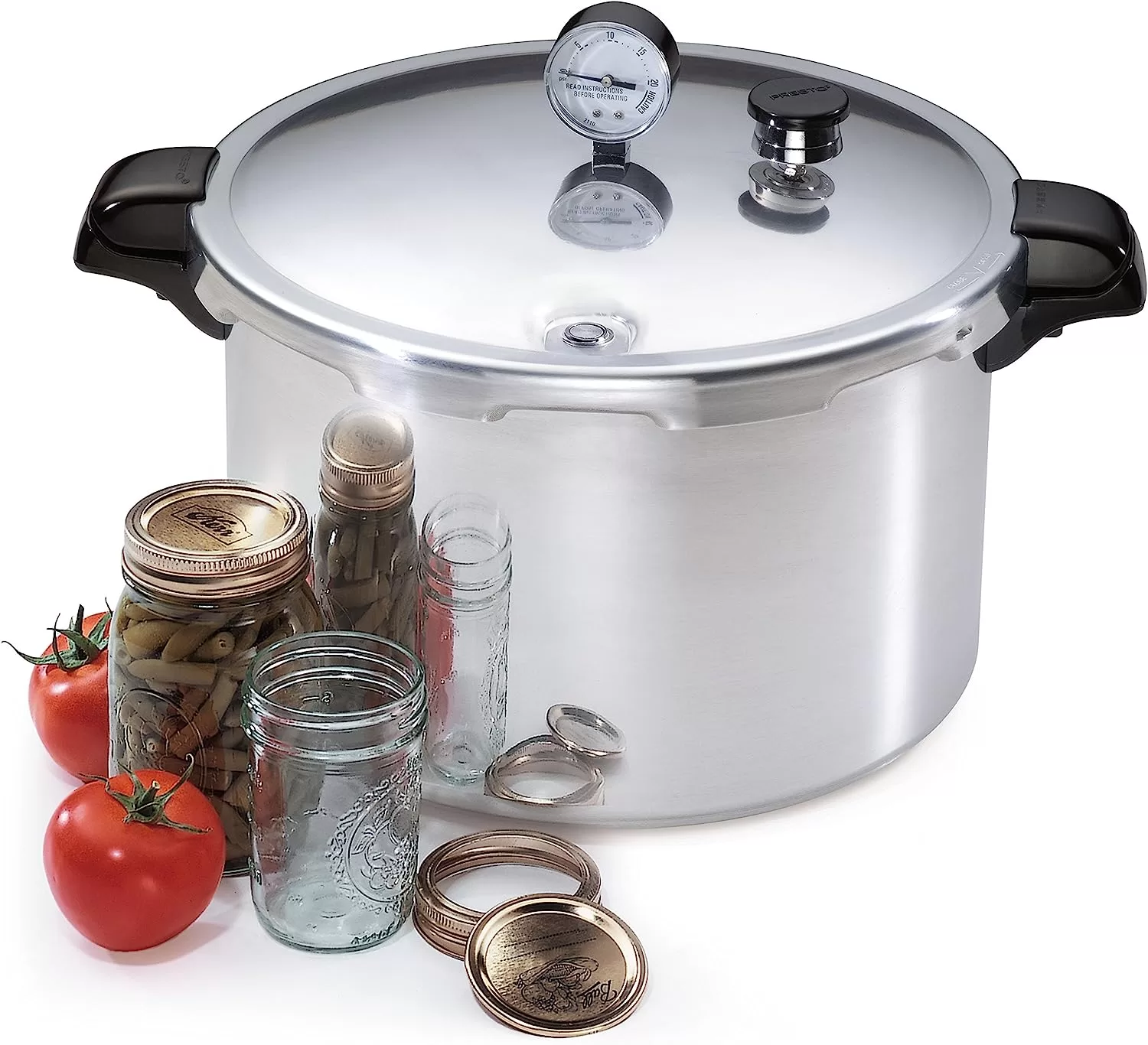 Presto 01755 16-Quart Aluminum canner Pressure Cooker, One Size, Silver