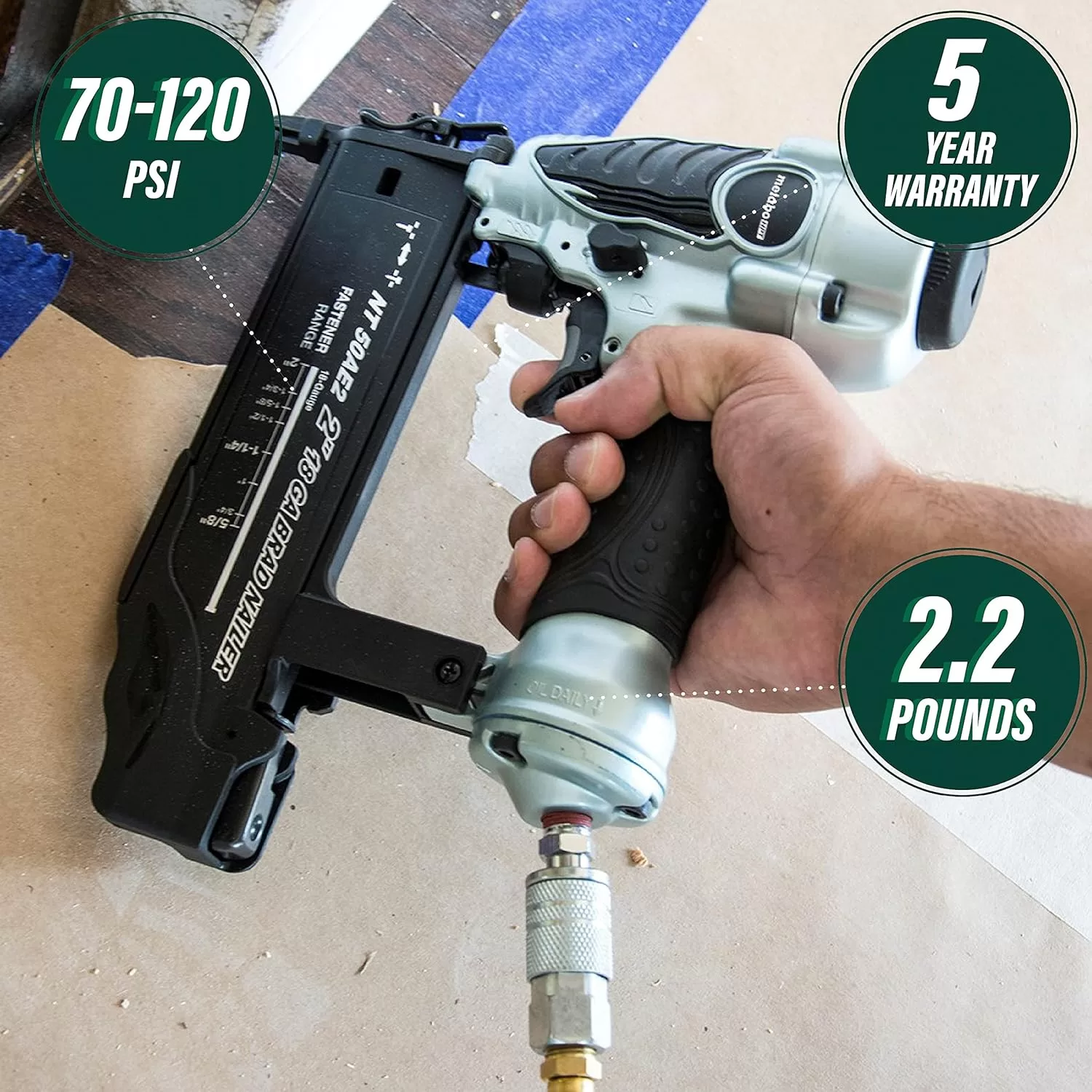 Metabo HPT Brad Nailer Kit | Pro Preferred Brand of Pneumatic Nailers