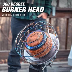 Original 540-Degree 45,000 BTU Tank Top Radiant Propane Heater,chrome,Silver