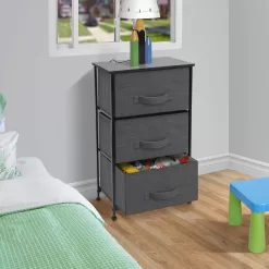 Sorbus Nightstand with 3 Drawers - Bedside Furniture & Accent End Table Storage Tower for Home, (Black/Charcoal)