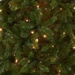 National Tree Company Artificial Pre-Lit Slim Christmas Tree, Green, Kingswood Fir, White Lights, Includes Stand, 6.5 Feet