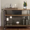 Baxton Studio Lancashire Wood and Metal Kitchen Cart, Brown