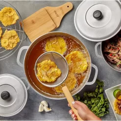 IMUSA USA Traditional Colombian Natural Caldero 3-Piece(1.5/3.5/7.0 Quart) Dutch Oven Set, Silver, Small