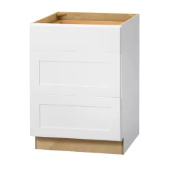 Hampton Bay DB24 Avondale 24 in. W x 24 in. D x 34.5 in. H Ready to Assemble Plywood Shaker Drawer Base Kitchen Cabinet in Alpine White