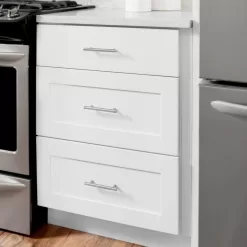 Hampton Bay DB24 Avondale 24 in. W x 24 in. D x 34.5 in. H Ready to Assemble Plywood Shaker Drawer Base Kitchen Cabinet in Alpine White
