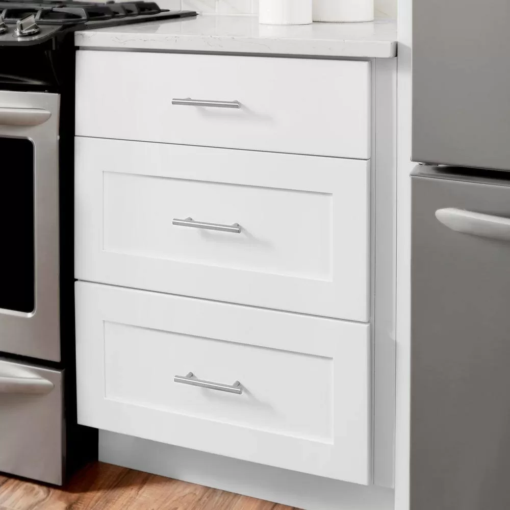 Hampton Bay DB24 Avondale 24 in. W x 24 in. D x 34.5 in. H Ready to Assemble Plywood Shaker Drawer Base Kitchen Cabinet in Alpine White