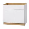 Hampton Bay SB36 Avondale 36 in. W x 24 in. D x 34.5 in. H Ready to Assemble Plywood Shaker Sink Base Kitchen Cabinet in Alpine White