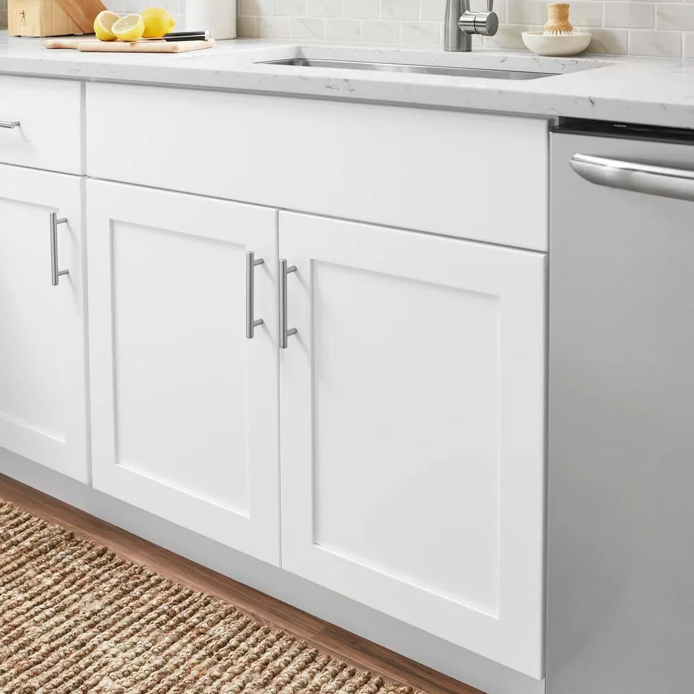 Hampton Bay SB36 Avondale 36 in. W x 24 in. D x 34.5 in. H Ready to Assemble Plywood Shaker Sink Base Kitchen Cabinet in Alpine White