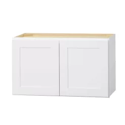 Hampton Bay W301812 Avondale 30 in. W x 12 in. D x 18 in. H Ready to Assemble Plywood Shaker Wall Bridge Kitchen Cabinet in Alpine White