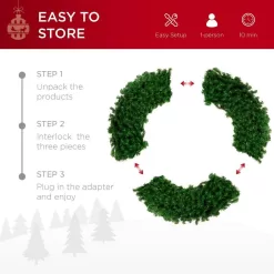 Best Choice Products SKY5983 60 in. Pre-Lit LED Spruce Artificial Christmas Wreath with 300-Lights
