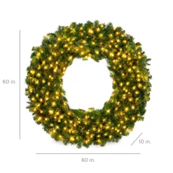Best Choice Products SKY5983 60 in. Pre-Lit LED Spruce Artificial Christmas Wreath with 300-Lights