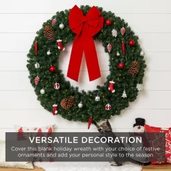 Best Choice Products SKY5983 60 in. Pre-Lit LED Spruce Artificial Christmas Wreath with 300-Lights