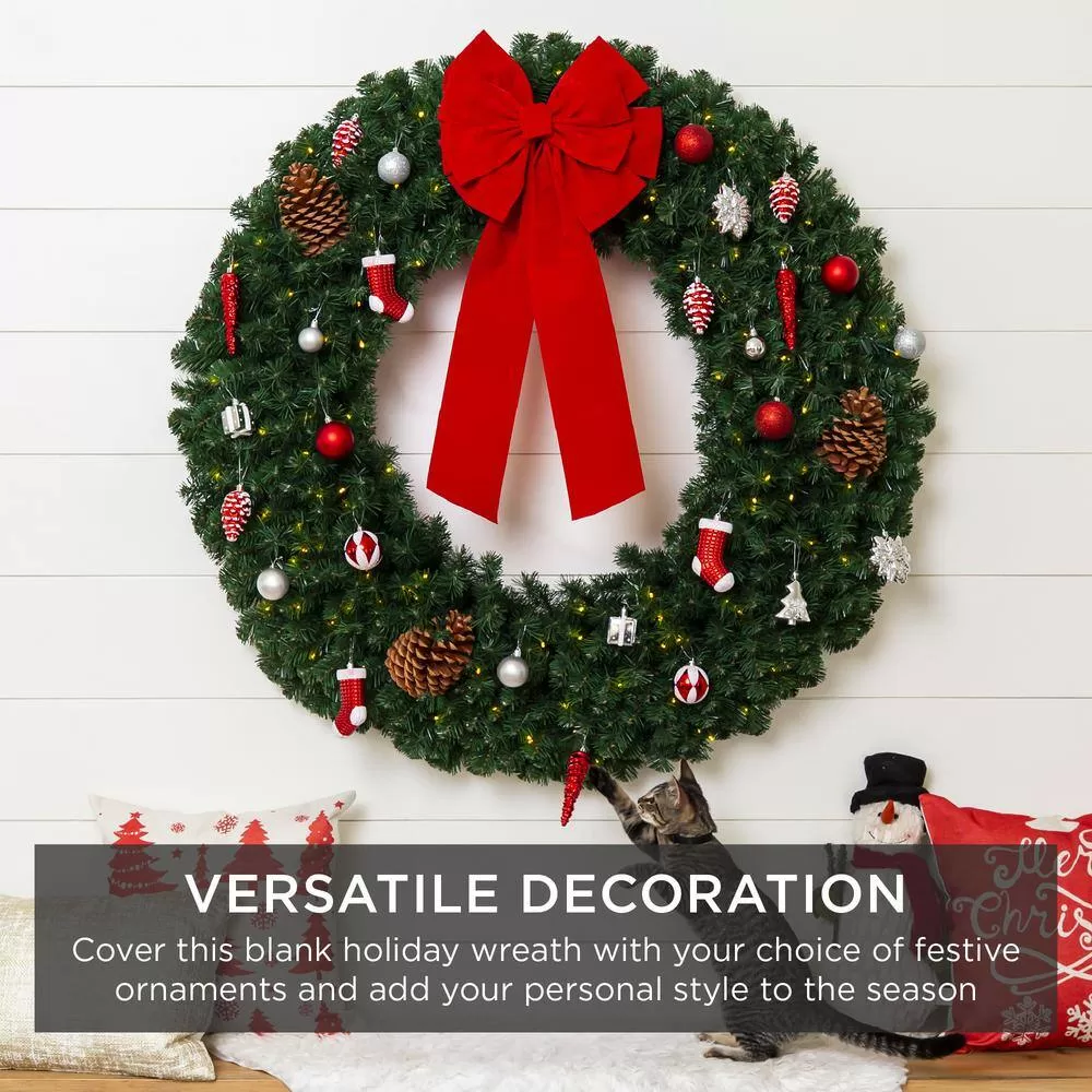 Best Choice Products SKY5983 60 in. Pre-Lit LED Spruce Artificial Christmas Wreath with 300-Lights