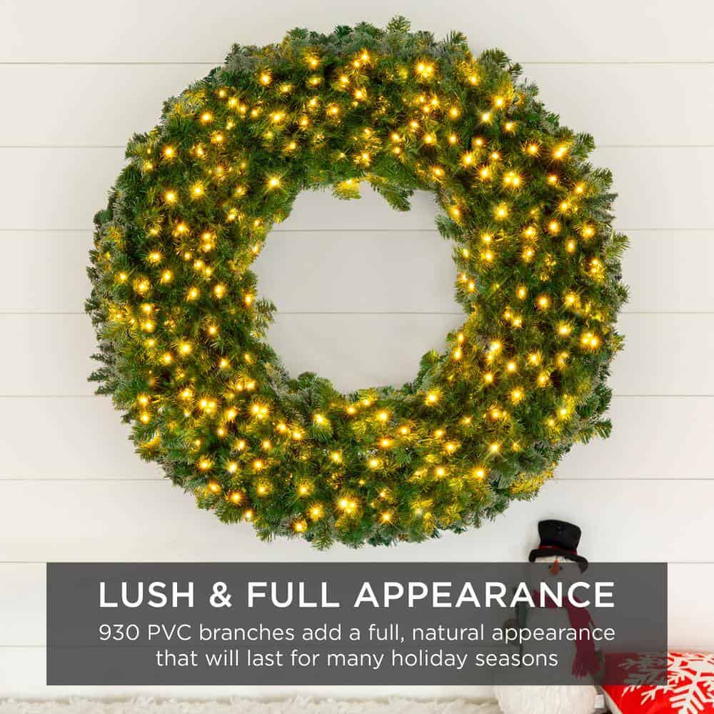 Best Choice Products SKY5983 60 in. Pre-Lit LED Spruce Artificial Christmas Wreath with 300-Lights