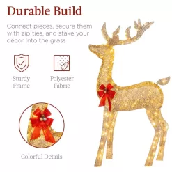 Best Choice Products SKY5826 60 in. LED Metal Deer Family Christmas Yard Decoration