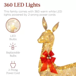 Best Choice Products SKY5826 60 in. LED Metal Deer Family Christmas Yard Decoration