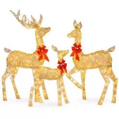 Best Choice Products SKY5826 60 in. LED Metal Deer Family Christmas Yard Decoration