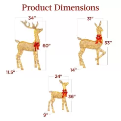 Best Choice Products SKY5826 60 in. LED Metal Deer Family Christmas Yard Decoration