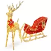 Best Choice Products SKY5827 48 in. LED Metal Reindeer Sleigh Christmas Yard Decor with Stakes