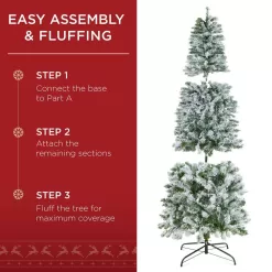 Best Choice Products SKY6383 12 ft. Pre-Lit Incandescent Snow Flocked Pencil Artificial Christmas Tree with 950 Clear Lights