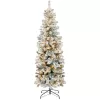 Best Choice Products SKY6383 12 ft. Pre-Lit Incandescent Snow Flocked Pencil Artificial Christmas Tree with 950 Clear Lights