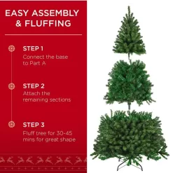 Best Choice Products SKY2887 7.5 ft. Premium Unlit Spruce Artificial Christmas Tree