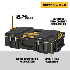 DEWALT DWST08165005010 TOUGHSYSTEM 2.0 22 in. Small Tool Box, 22 in. Large Tool Box, 24 in. Mobile Tool Box, and Shallow Tool Tray