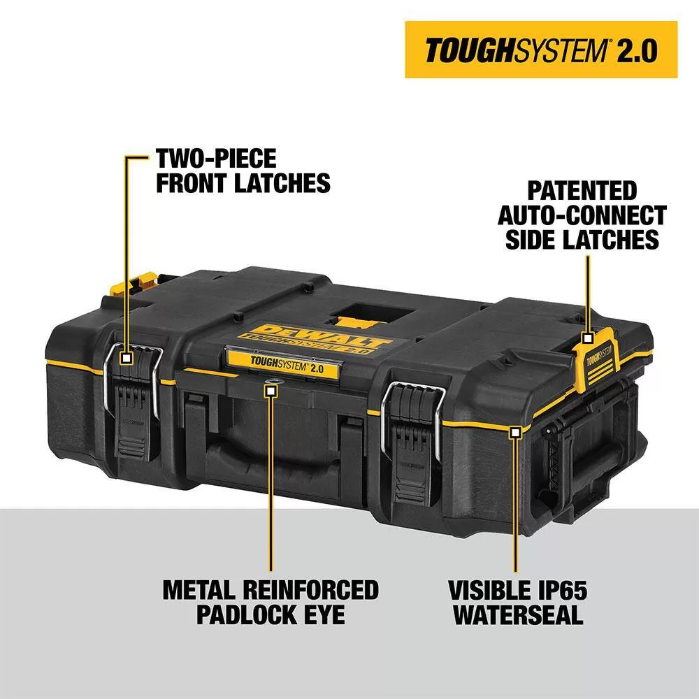 DEWALT DWST08165W00450 TOUGHSYSTEM 2.0 Small Tool Box, TOUGHSYSTEM 2.0 22 in. Large Tool Box and TOUGHSYSTEM 2.0 24 in. Mobile Tool Box