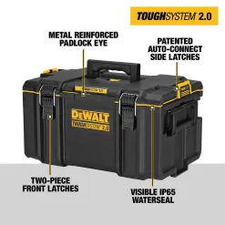 DEWALT DWST08165W00450 TOUGHSYSTEM 2.0 Small Tool Box, TOUGHSYSTEM 2.0 22 in. Large Tool Box and TOUGHSYSTEM 2.0 24 in. Mobile Tool Box