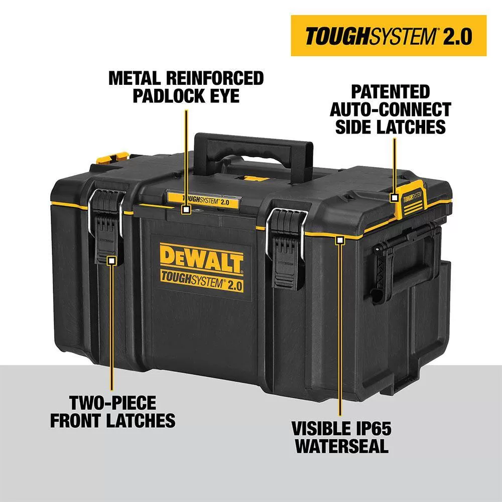 DEWALT DWST08165W00450 TOUGHSYSTEM 2.0 Small Tool Box, TOUGHSYSTEM 2.0 22 in. Large Tool Box and TOUGHSYSTEM 2.0 24 in. Mobile Tool Box