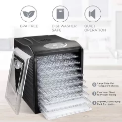 Ivation 9 Plastic Tray Food Dehydrator For Snacks, Herbs, Fruit and Beef Jerky