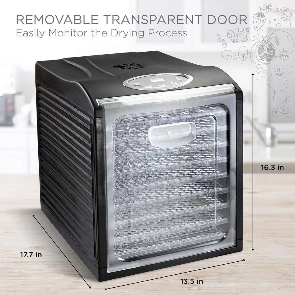 Ivation 9 Plastic Tray Food Dehydrator For Snacks, Herbs, Fruit and Beef Jerky
