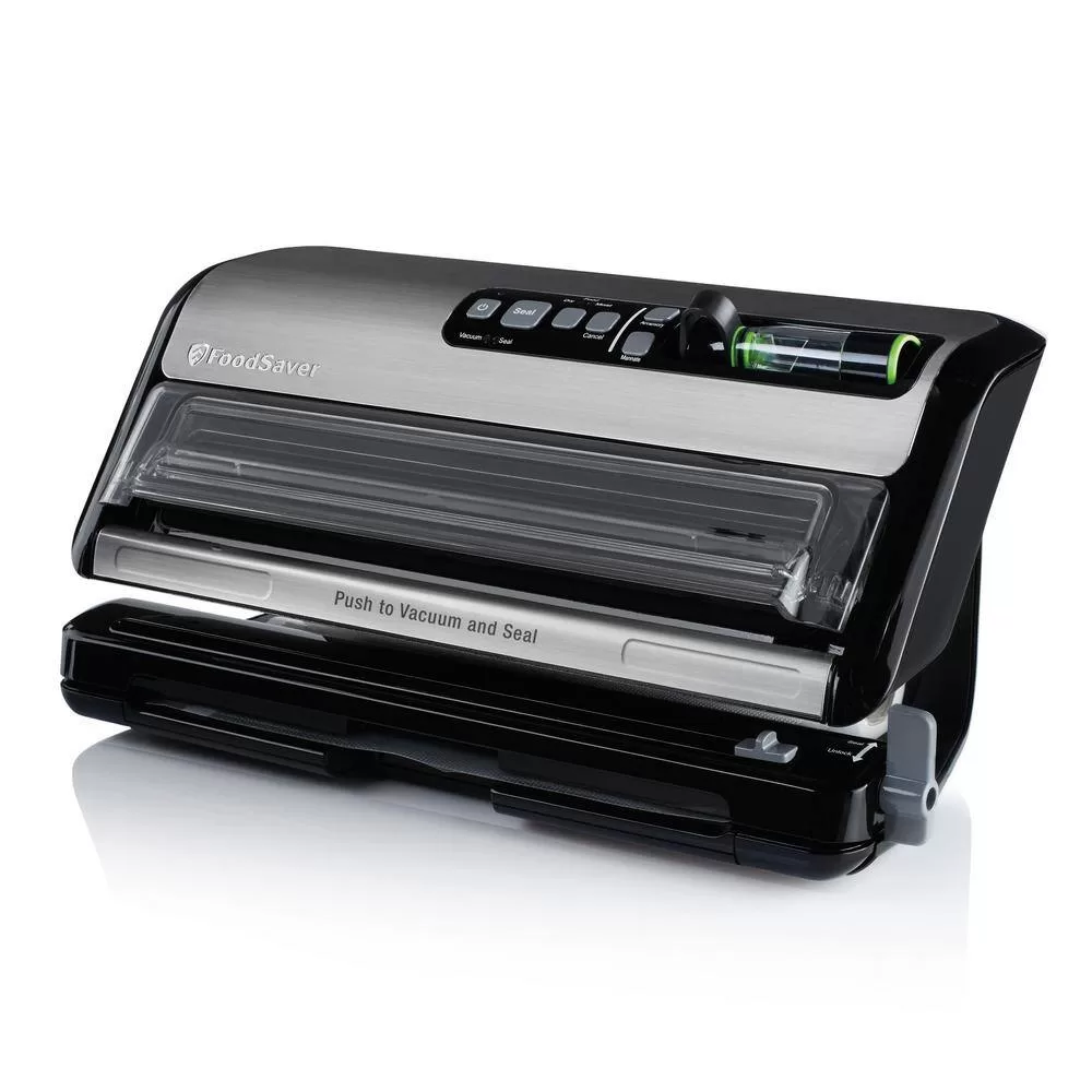 FoodSaver 2-in-1 Black/Stainless Steel Vacuum Sealer System with Starter Kit