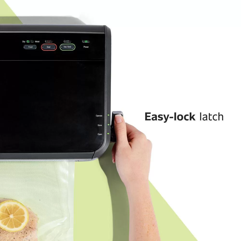 FoodSaver 2-in-1 Black/Stainless Steel Vacuum Sealer System with Starter Kit