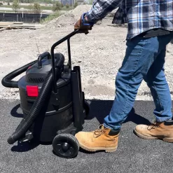 Husky AT18621P-16A 16 Gal. Poly Cart-Design Wet/Dry Vac with a Cartridge Filter, Hose, and Accessories