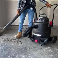 Husky AT18621P-16A 16 Gal. Poly Cart-Design Wet/Dry Vac with a Cartridge Filter, Hose, and Accessories