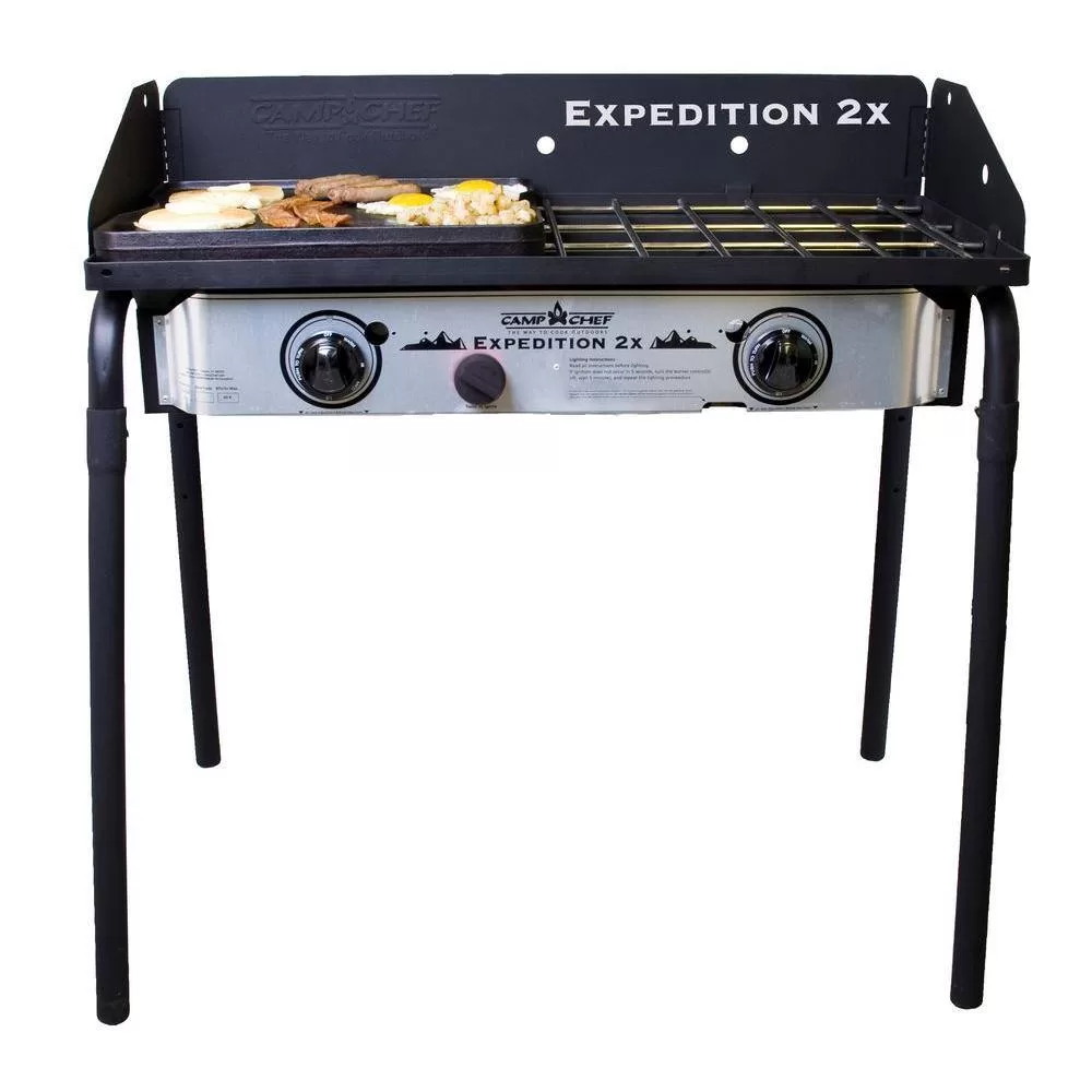 Camp Chef YK60LWC12 Expedition 2X 2-Burner Propane Gas Grill in Silver