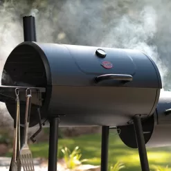 Char-Griller 1733 Smokin' Champ Charcoal Grill Offset Smoker in Black