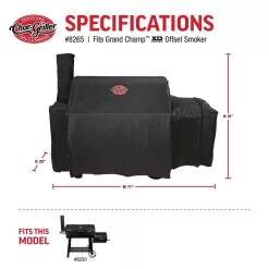 Char-Griller 8250 Grand Champ Charcoal Grill and Offset Smoker in Black