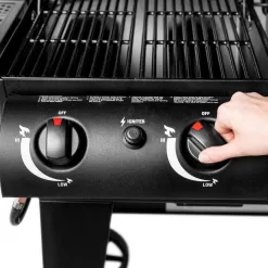Char-Griller E5037 Dual Threat 2-Burner Gas and Charcoal Grill in Black
