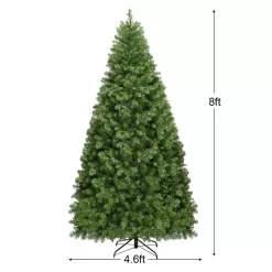 Costway CM20716 8 ft. Pre-Lit Dense PVC Christmas Tree Spruce Hinged with 880 LED Lights and Stand