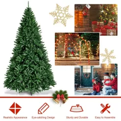Costway CM22066 9 ft. Unlit Douglas Full Fir Hinged Artificial Christmas Tree with 3594-Tips