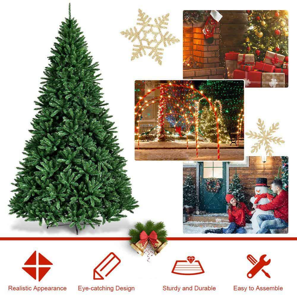 Costway CM22066 9 ft. Unlit Douglas Full Fir Hinged Artificial Christmas Tree with 3594-Tips