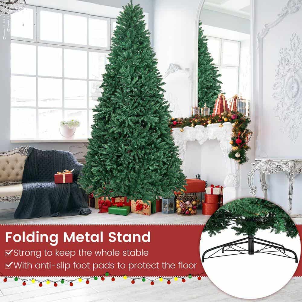 Costway CM22066 9 ft. Unlit Douglas Full Fir Hinged Artificial Christmas Tree with 3594-Tips