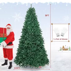 Costway CM22066 9 ft. Unlit Douglas Full Fir Hinged Artificial Christmas Tree with 3594-Tips