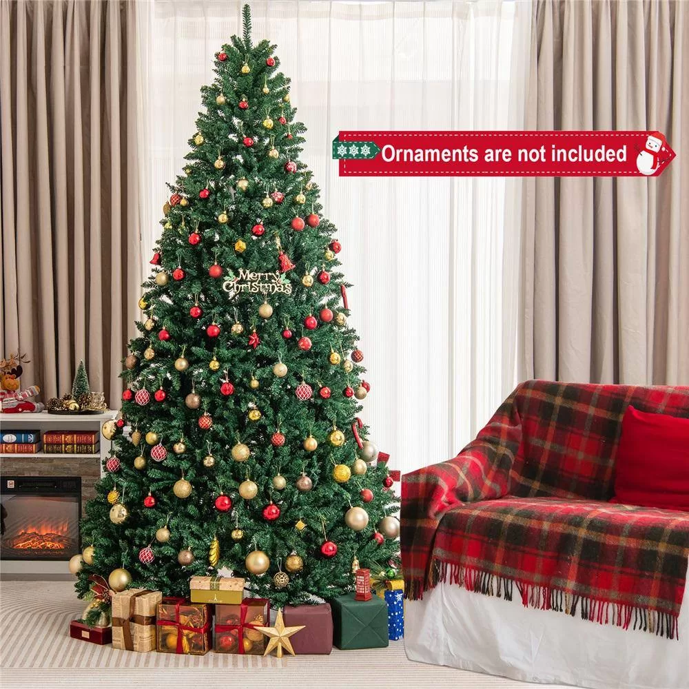 Costway CM22066 9 ft. Unlit Douglas Full Fir Hinged Artificial Christmas Tree with 3594-Tips