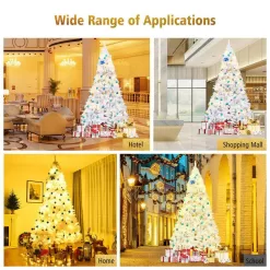 Costway CM22102 9 ft. Hinged Artificial Christmas Tree Premium Pine Tree 2132 Tips W/Metal Stand