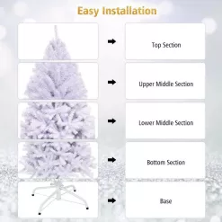 Costway CM22102 9 ft. Hinged Artificial Christmas Tree Premium Pine Tree 2132 Tips W/Metal Stand