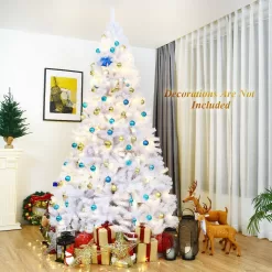 Costway CM22102 9 ft. Hinged Artificial Christmas Tree Premium Pine Tree 2132 Tips W/Metal Stand