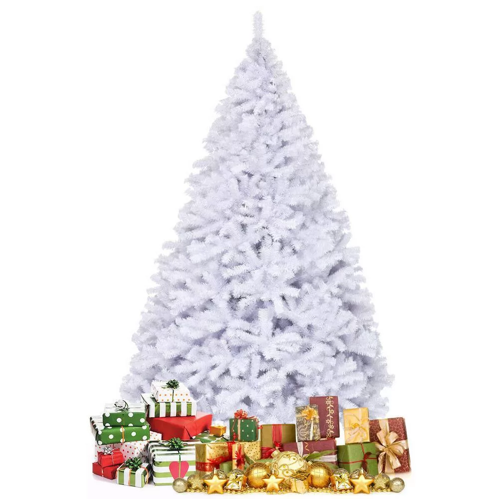 Costway CM22102 9 ft. Hinged Artificial Christmas Tree Premium Pine Tree 2132 Tips W/Metal Stand